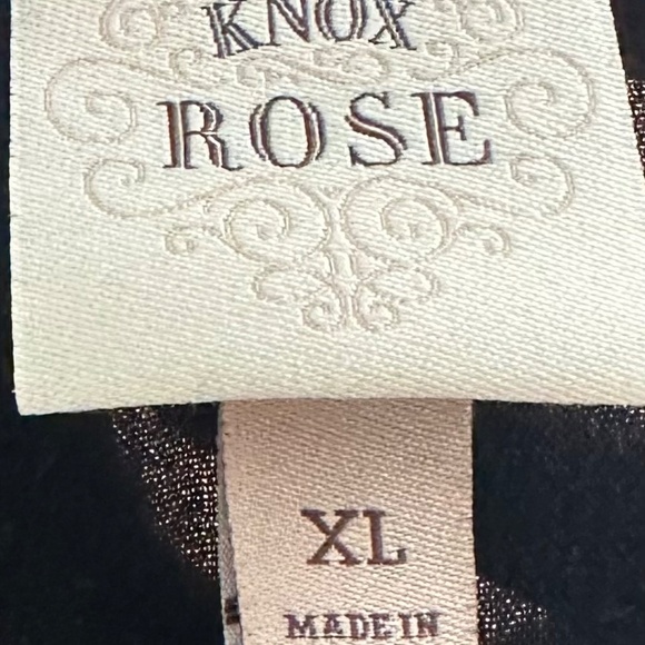 Knox Rose Top Shirt Tunic Sz XL 14 16 Black Boho Peasant Gypsy Tie Front - Picture 4 of 5